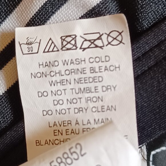 EUC La Blanca Black/White Striped "Dapper Derby" Halter Tankini Size 12 (36-38C) - Picture 8 of 8